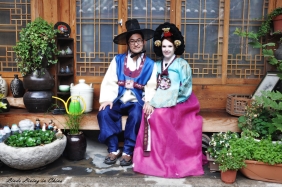 Jeongsu and I wearing Hanbok in Seoul